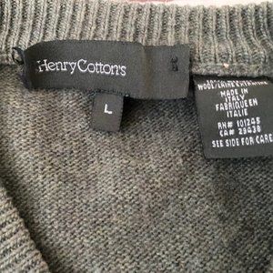 Henry Cotton's Wool Sweater, Made in Italy, size Large